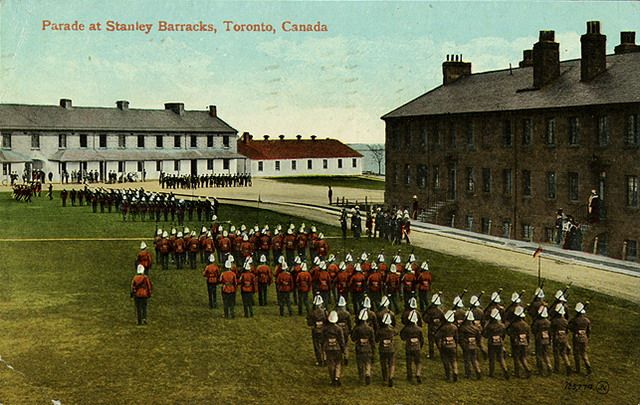 File:Postcard of Parade at Stanley Barracks, 1910.jpg