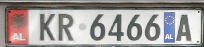 File:Vehicle registration plate of Kruja, Albania.jpg