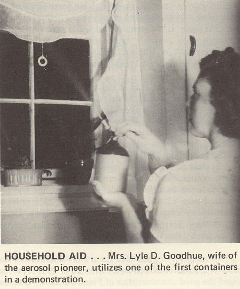 File:Mrs. Lyle D. Goodhue testing aerosol spray.jpg