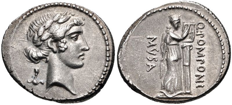 File:Muse Calliope, Denarius, 56 B.C, Rome.jpg