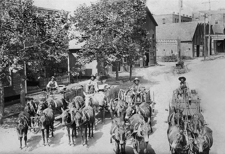 File:Downtown Hico, Texas Wagon Team. circa 1910.jpg