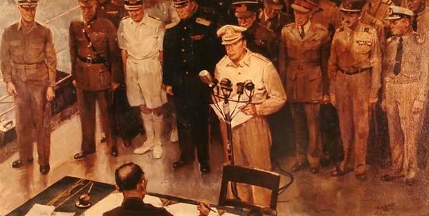 File:General Macarthur surrender WWII on USS Missouri.jpg