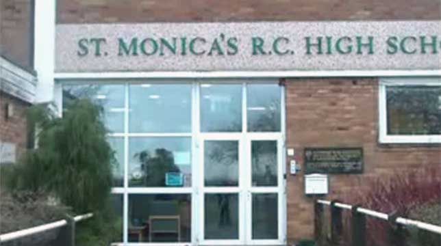 File:St Monica's RC High School Main Enterance.jpg