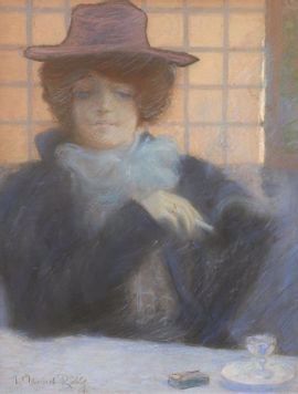 File:Manuel-robbe-femme-attablée-dans-un-bar,-fumant-une-cigarette,-vers-1899.jpg