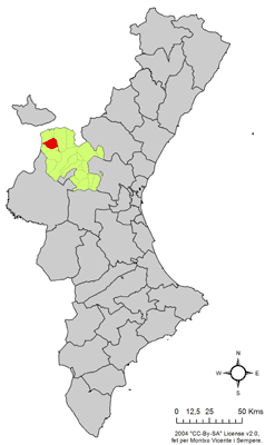 File:Localització de Titaigües respecte del País Valencià.png