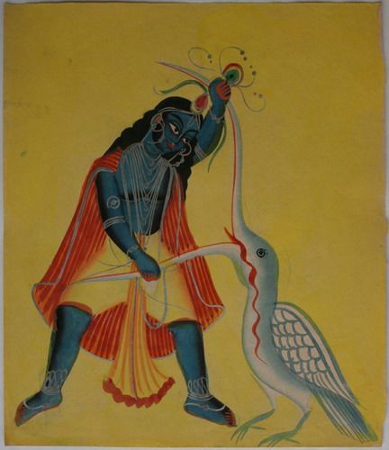 File:Kalighat Krishna killing Vakasura.jpg