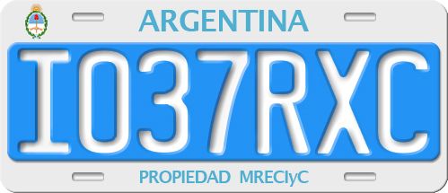 File:Matrícula automovilística Argentina 1995 I037RXC Organismos Internacionales.jpg