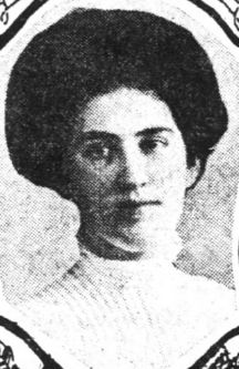 Face of a young woman student in 1908.