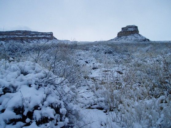 File:Chaco Canyon Fajada Butte in snow NPS.jpg