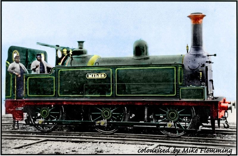 File:GWR Sir Watkin class engine ‘Miles’(Colourised).jpg