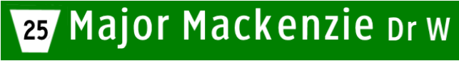 File:Major Mackenzie Drive West street sign.png