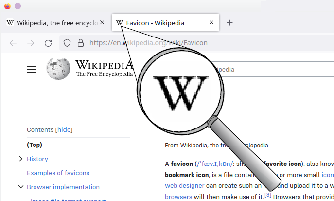 File:Wikipedia favicon in Firefox on KDE (2023).png