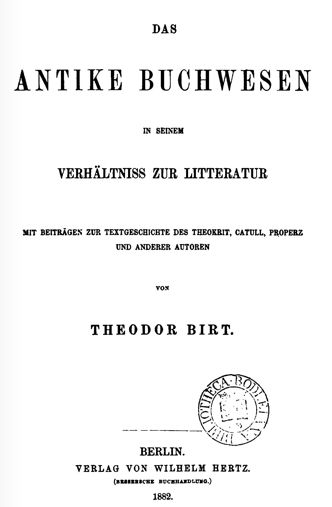 File:Theodor Birt, Buchwesen, Titlepage.jpg