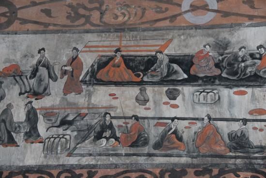 File:Dahuting Tomb mural, banquet, Eastern Han.jpg