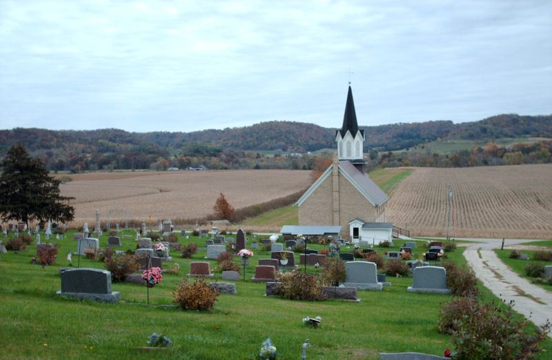 File:Rural Church Graveyard near Muscoda WI.jpg