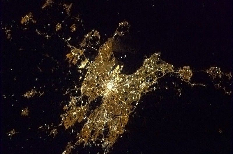 File:County Dublin at night from Expedition 34.jpg