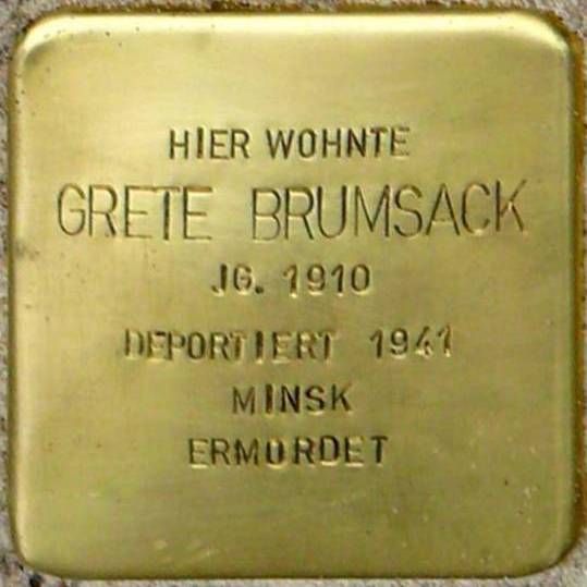 File:Beverstedt Stolperstein Meyerhofstraße 12 Brumsack Grete.jpg