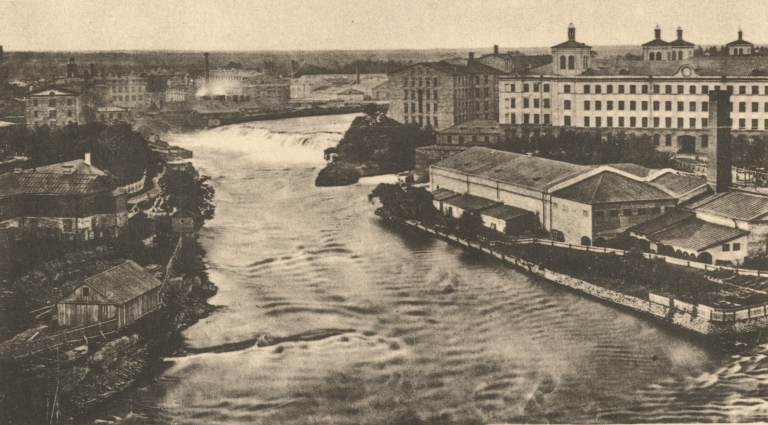 File:Narowa Wasserfall und Fabrik Kränholm 1886.png