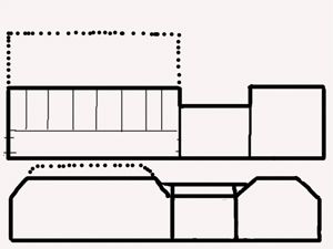 Drawing of an earlier "longhouse type" in evolution