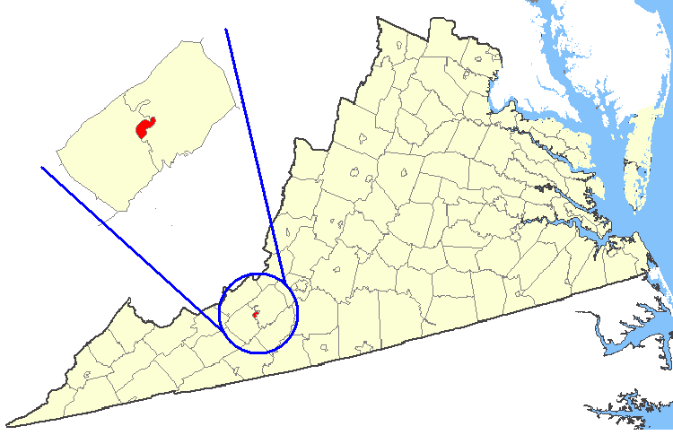 File:Map showing Radford city, Virginia.png