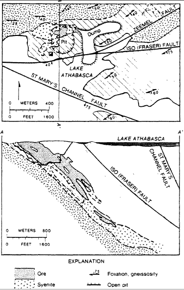 File:Gunnar Mine geologic map and cross section.png