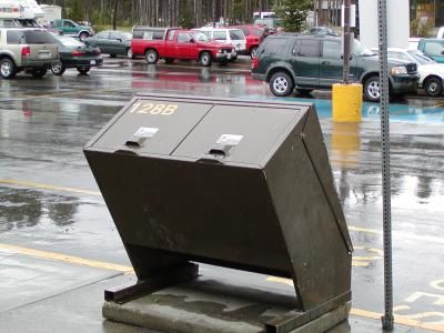 File:Bear-Proof Garbage Can Lake Louise.jpg