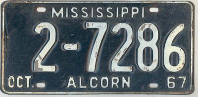 File:1967 Mississippi License Plate.jpg