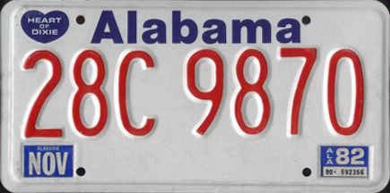 File:1982 Alabama passenger license plate.jpg