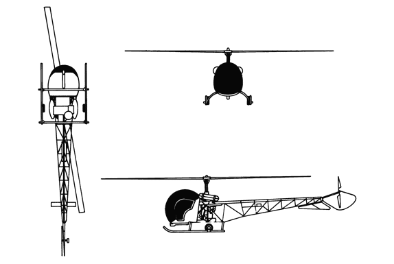 File:Bell 47 3-view drawing.png