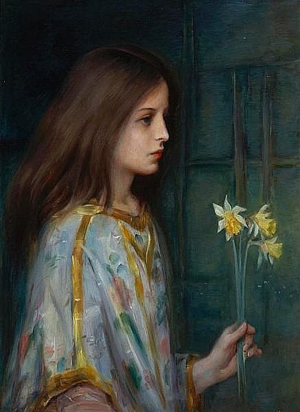 File:Laura Muntz-Lyall – Young Girl Holding Daffodils.jpg