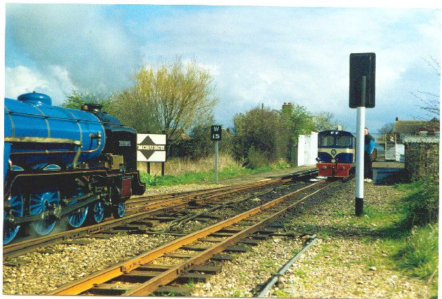 File:Romney Hythe and Dmychurch trains at Dymchurch.jpg