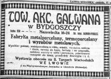 Advertising for Galwana in 1922