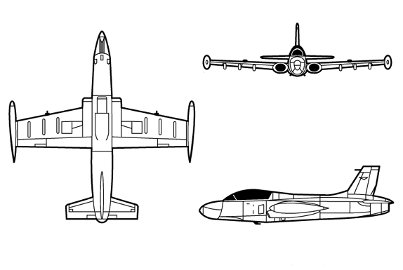 File:Aermacchi MB-326 3-view line drawing.png