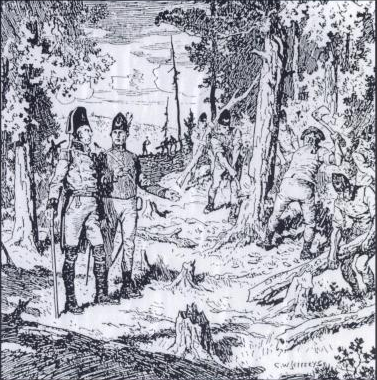 File:Queen'sRangersUnderLieutenantGovernorJohnGravesSimcoeCuttingOutYongeStreet1795ByCharlesWilliamsJeffreys.png