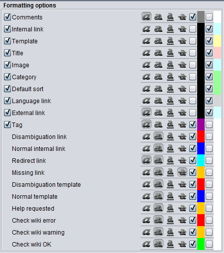 File:WPCleaner - Options Formatting.png