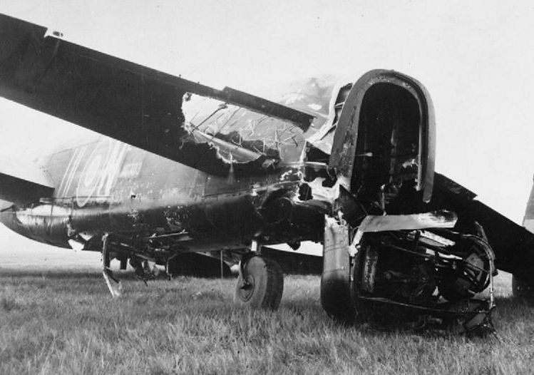 File:Lancaster flak damaged.jpg