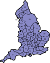 A map of the traditional counties of England