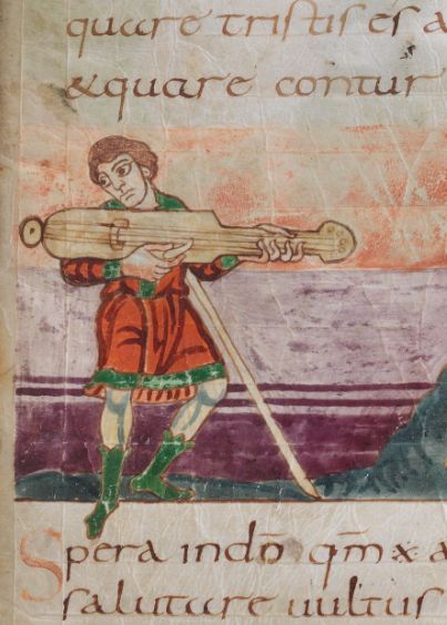 File:Plucked instrument, French Psalter, 9th century.jpg