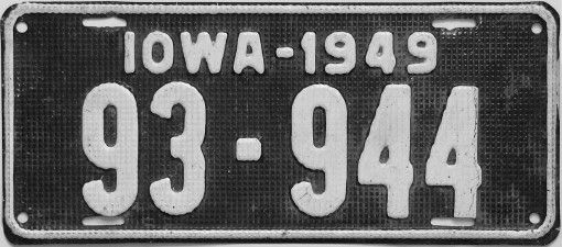 File:1949 Iowa passenger license plate.jpg