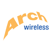 The word "Arch" in large yellow curving letters above "wireless" in smaller blue type