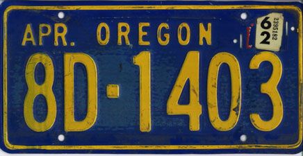 File:Oregon 1962 license plate - Number 8D-1403.jpg