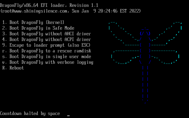 File:DragonFly BSD 6.2.1 boot loader screenshot.png