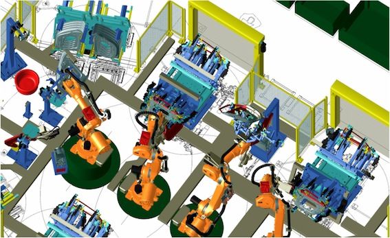 File:Robotic simulation using Robcad software.jpg