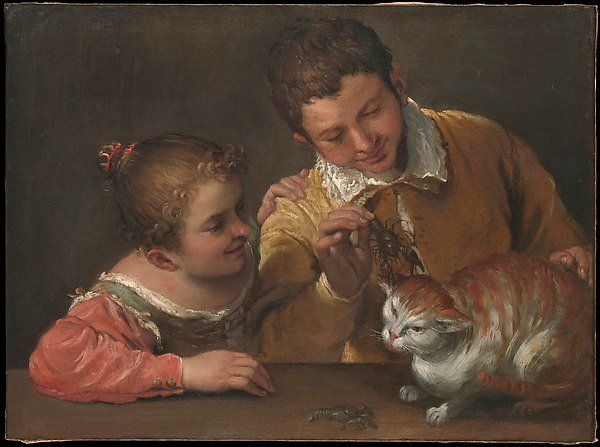 File:Annibale Carracci, Two Children Teasing a Cat.jpg