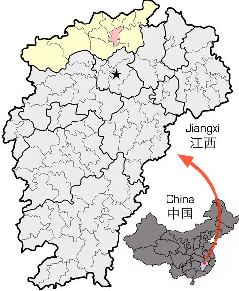 File:Location of Xingzi Jiujiang within Jiangxi.png