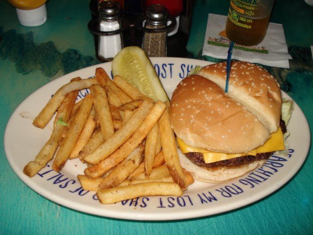 File:Cheeseburger and fries at Jimmy Buffett's Margaritaville.jpg