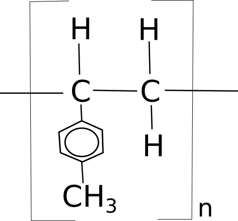 File:Chemical formula for polyvinyl tolulene.png