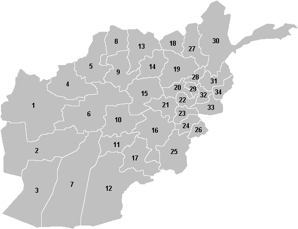 File:Afghanistan provinces numbered gray.PNG