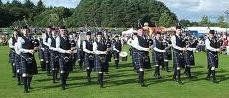 Grampian Police Pipe Band marching