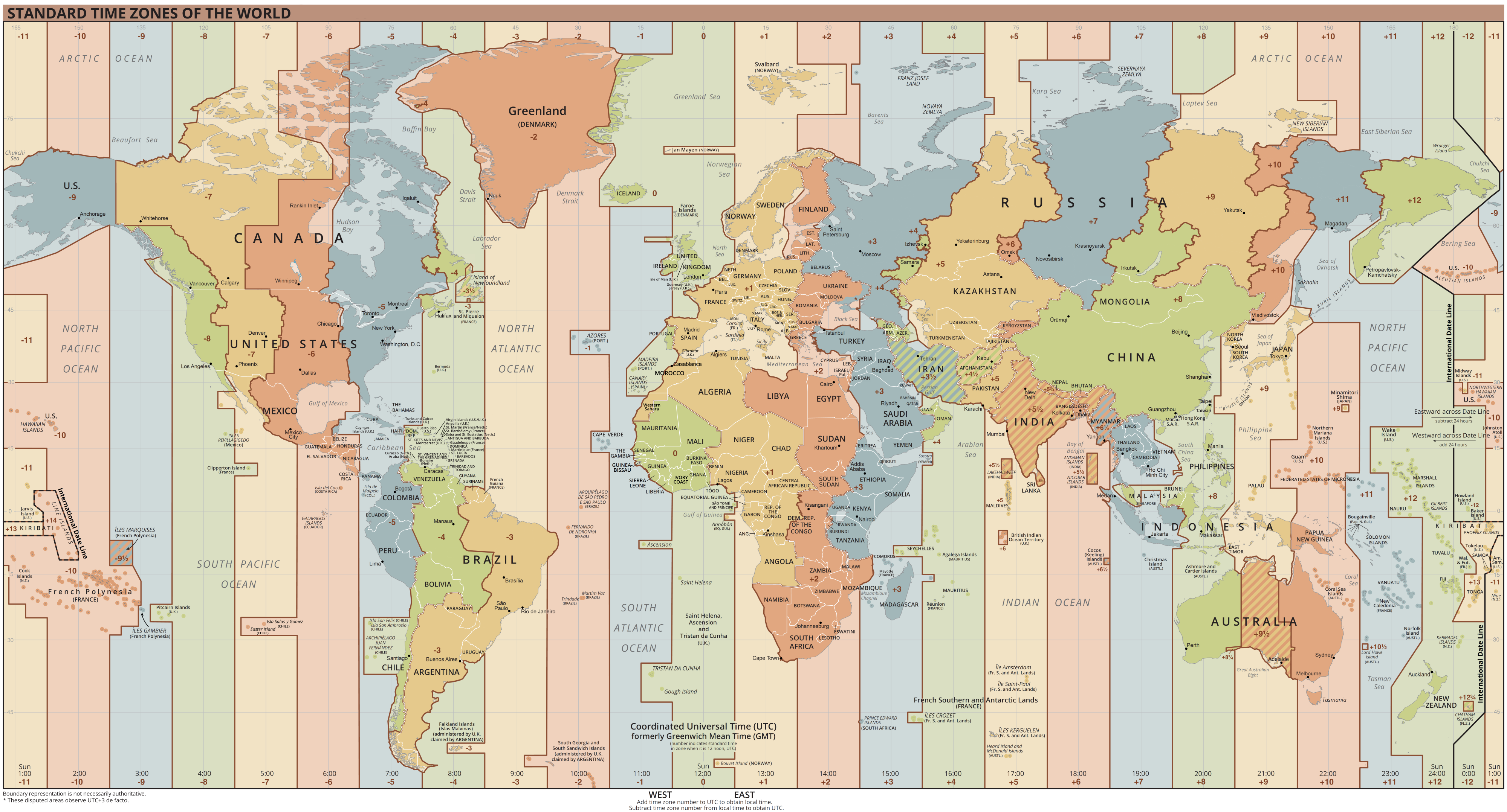 Current time zones